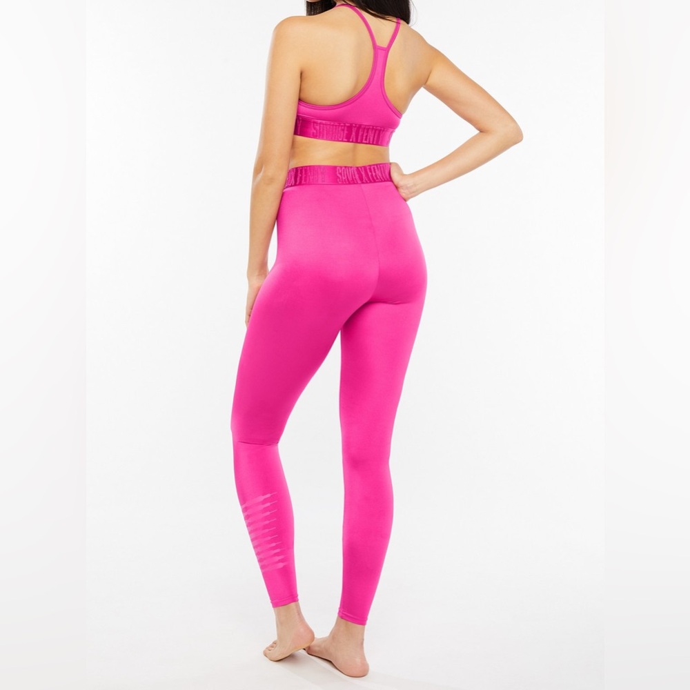 Pink Leggings Athleisure Savage X Fenty Sports Casual Lounge Pants Active Wear - Picture 4 of 17